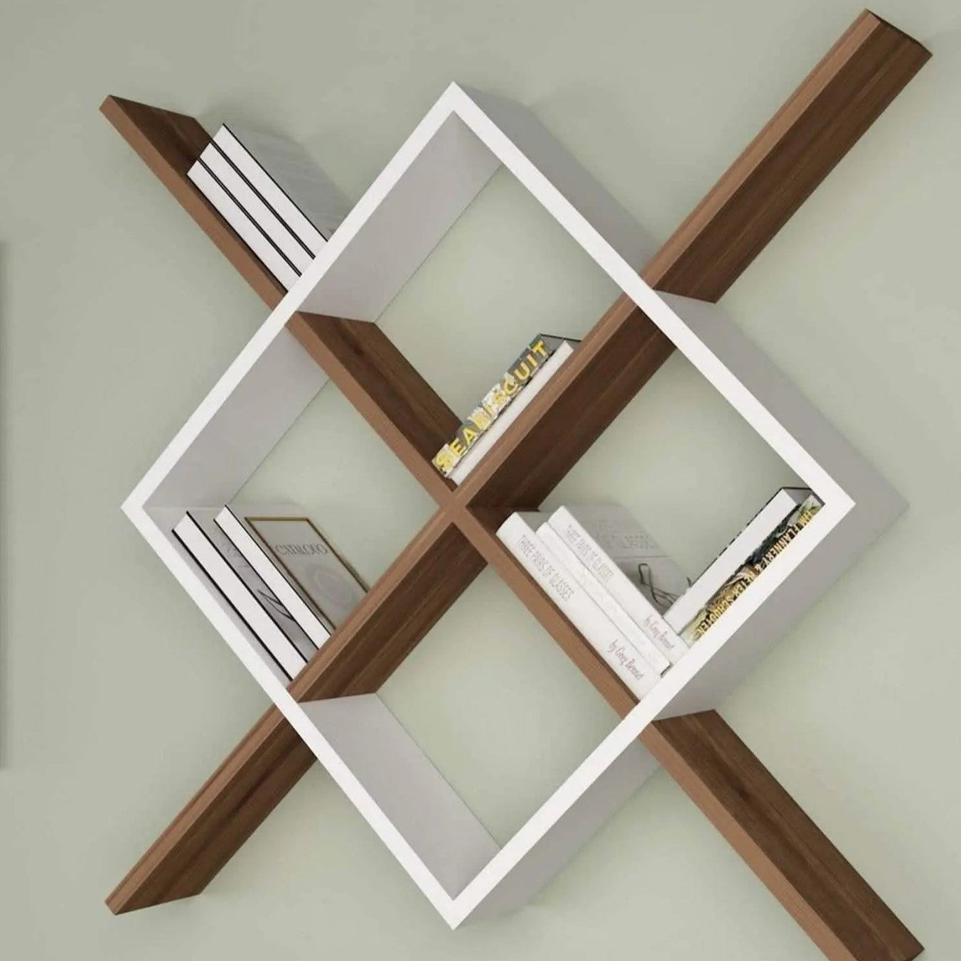 وحدة أرفف ام دي اف، 110*15*110 سم