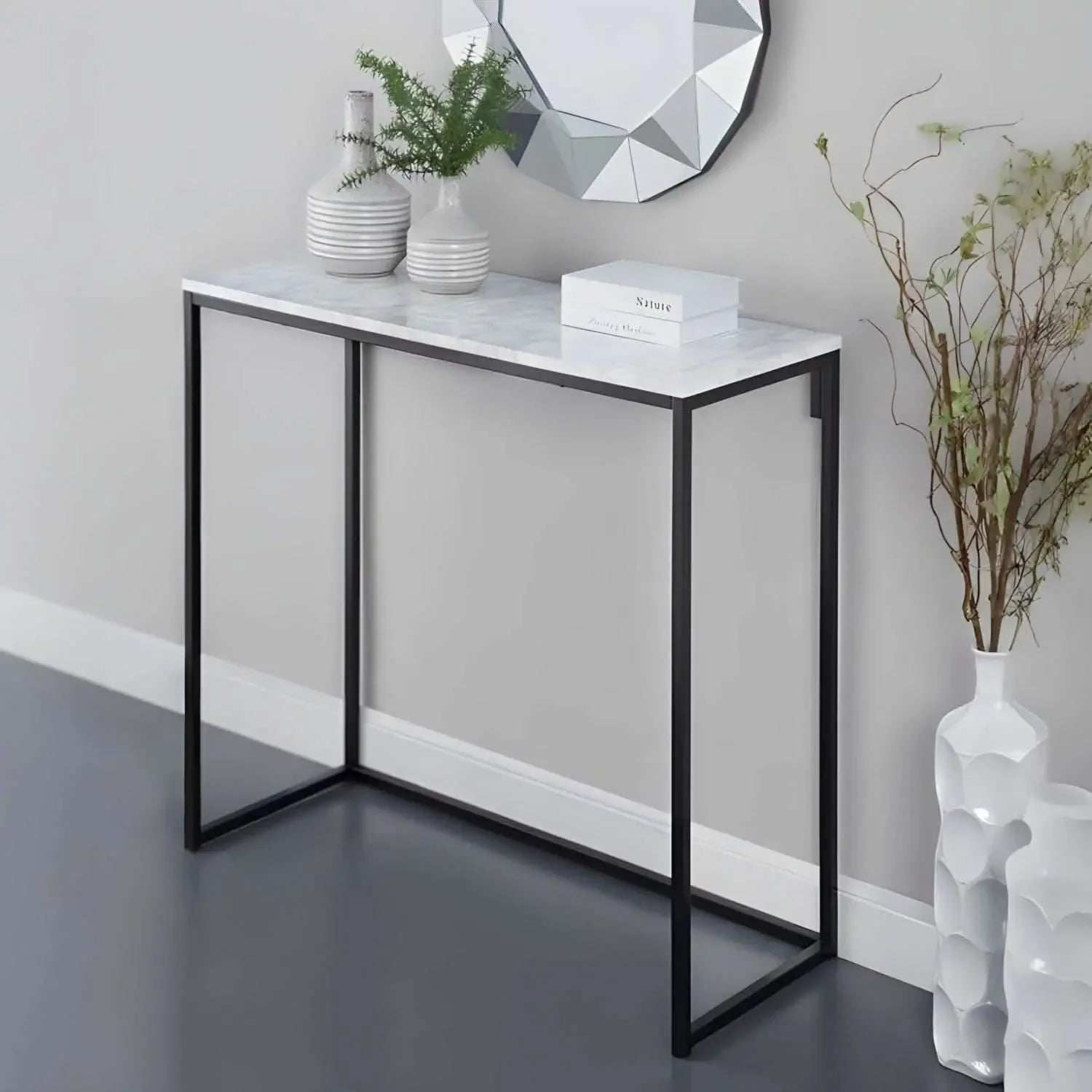 كونسول معدن بسطح رخام، 110*40*90 سم