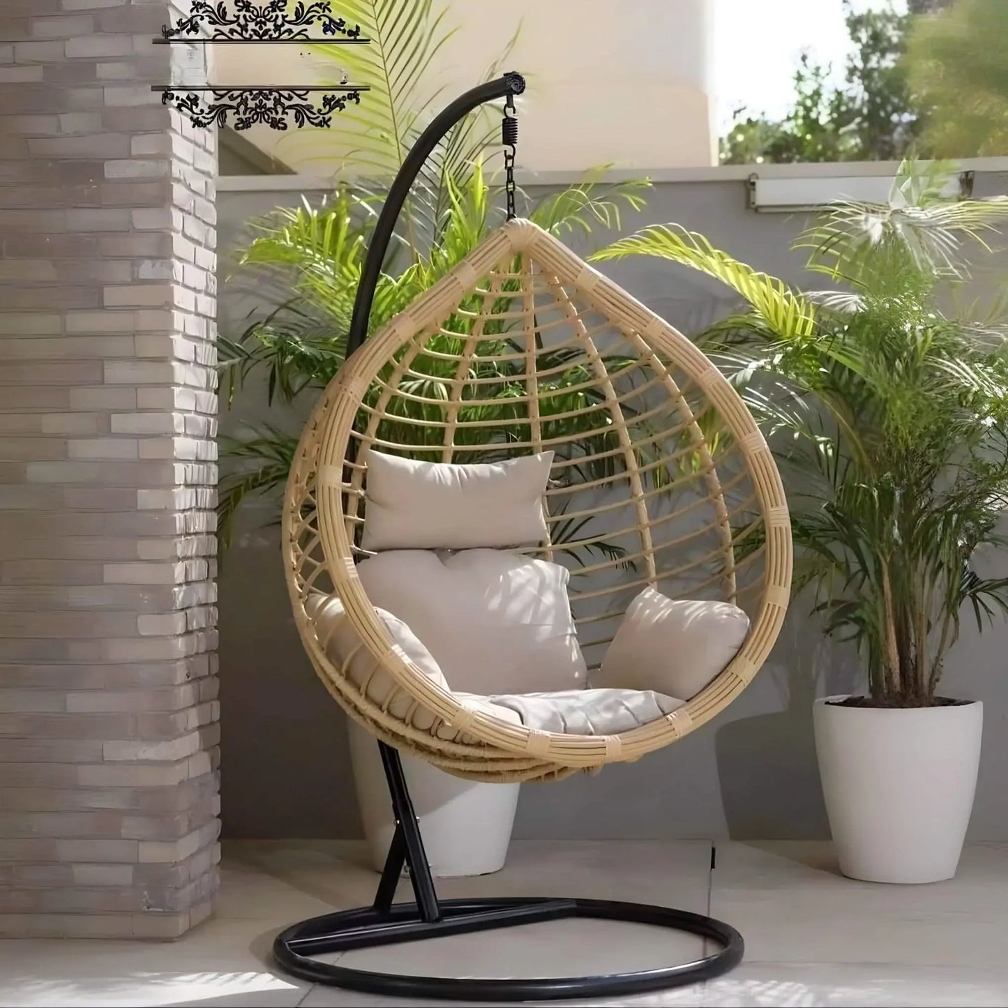 تسوق الأن من هومكس  مرجيحة حديد وراتان 115*70*200 سم - FAD5 بأفضل سعر وأفضل جودة