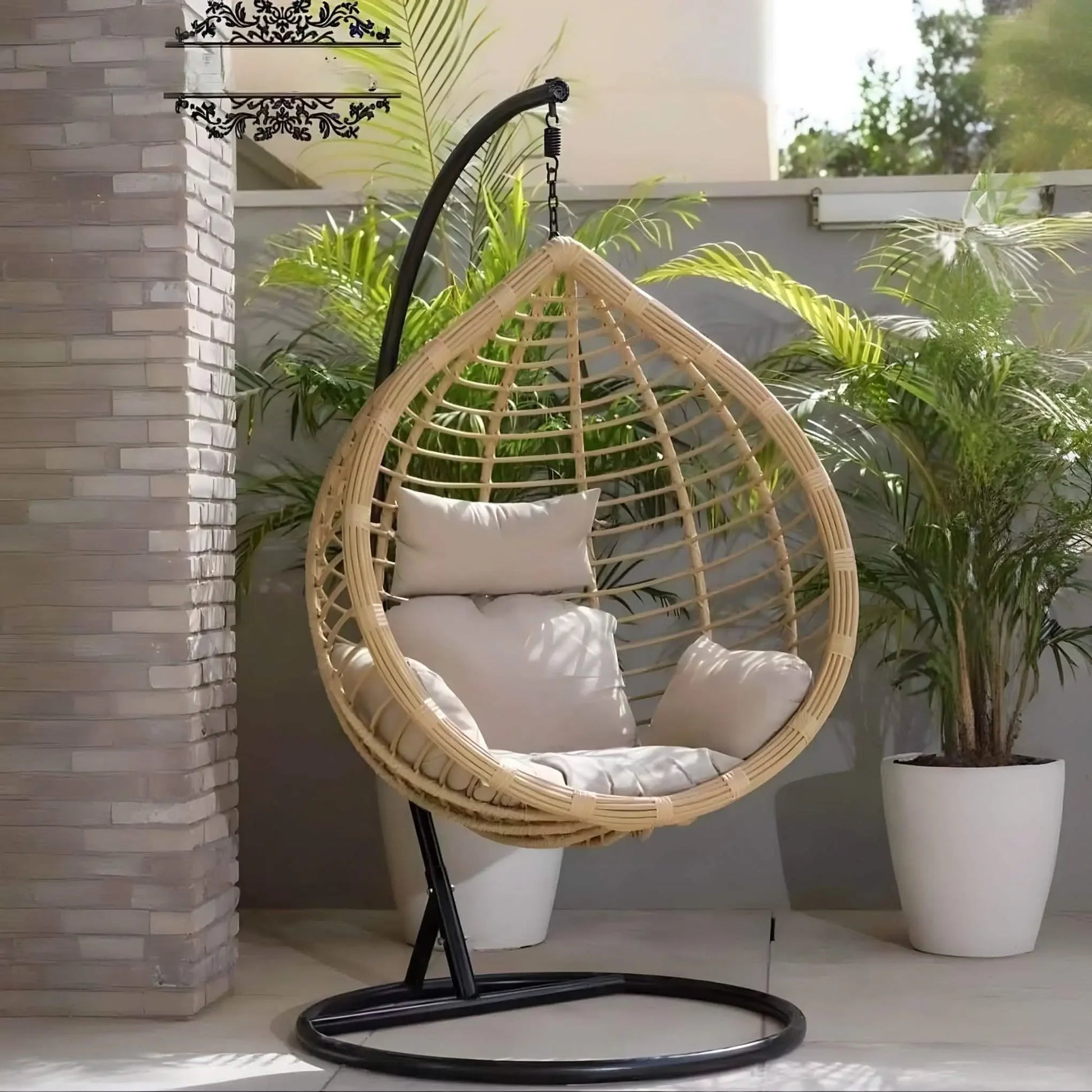 تسوق الأن من هومكس  مرجيحة حديد وراتان 115*70*200 سم - FAD5 بأفضل سعر وأفضل جودة