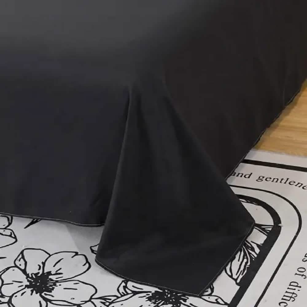 طقم ملاية سرير مايكروفايبر، 240*220 سم - أسود