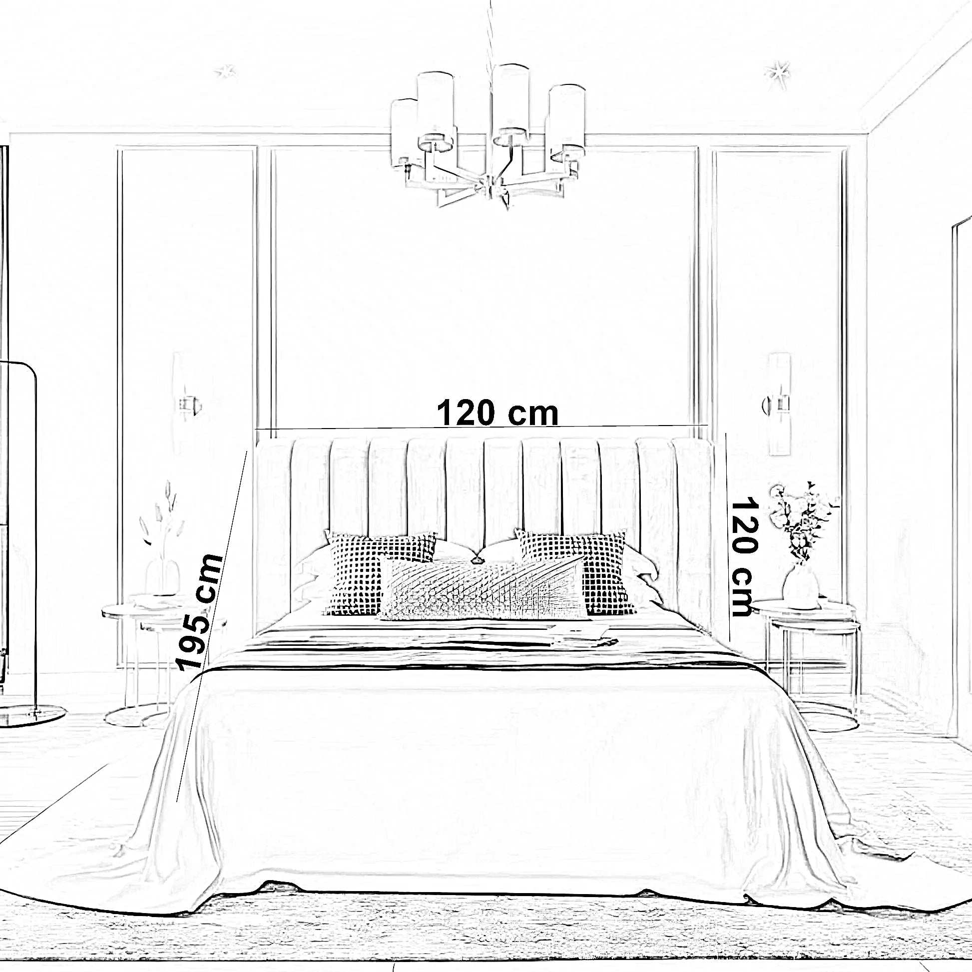 سرير فردي خشب موسكي مزود برأس سرير مبطن حديث بتصميم أنيق وقنوات رأسية باللون المناسب