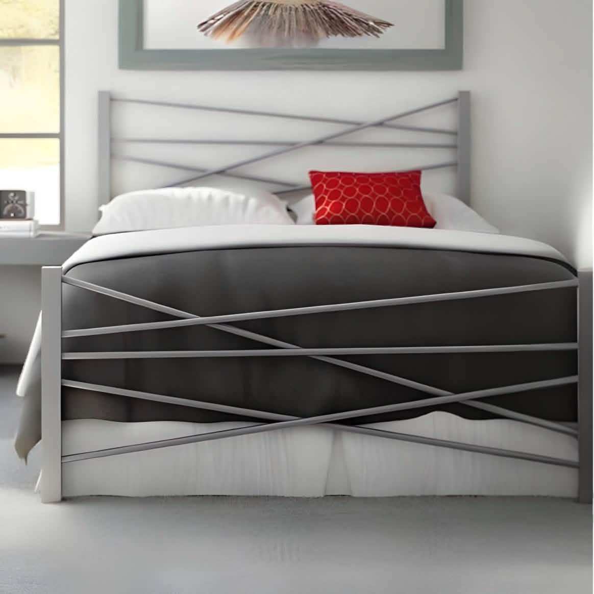 سرير معدن رمادي 120*200*125 سم - RON263 Royal Iron