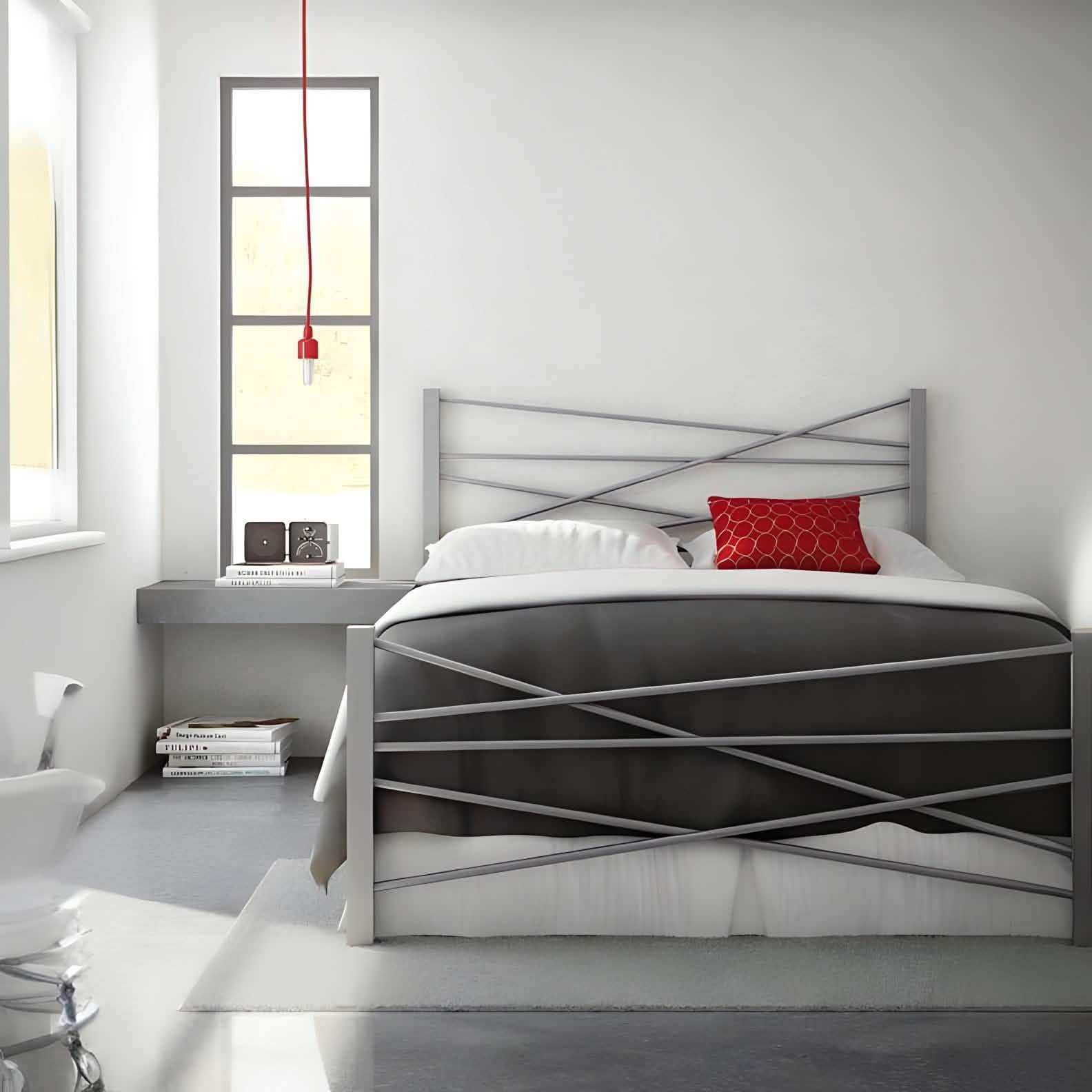 سرير معدن رمادي 120*200*125 سم - RON263 Royal Iron