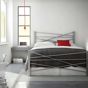 سرير معدن رمادي 120*200*125 سم - RON263 Royal Iron
