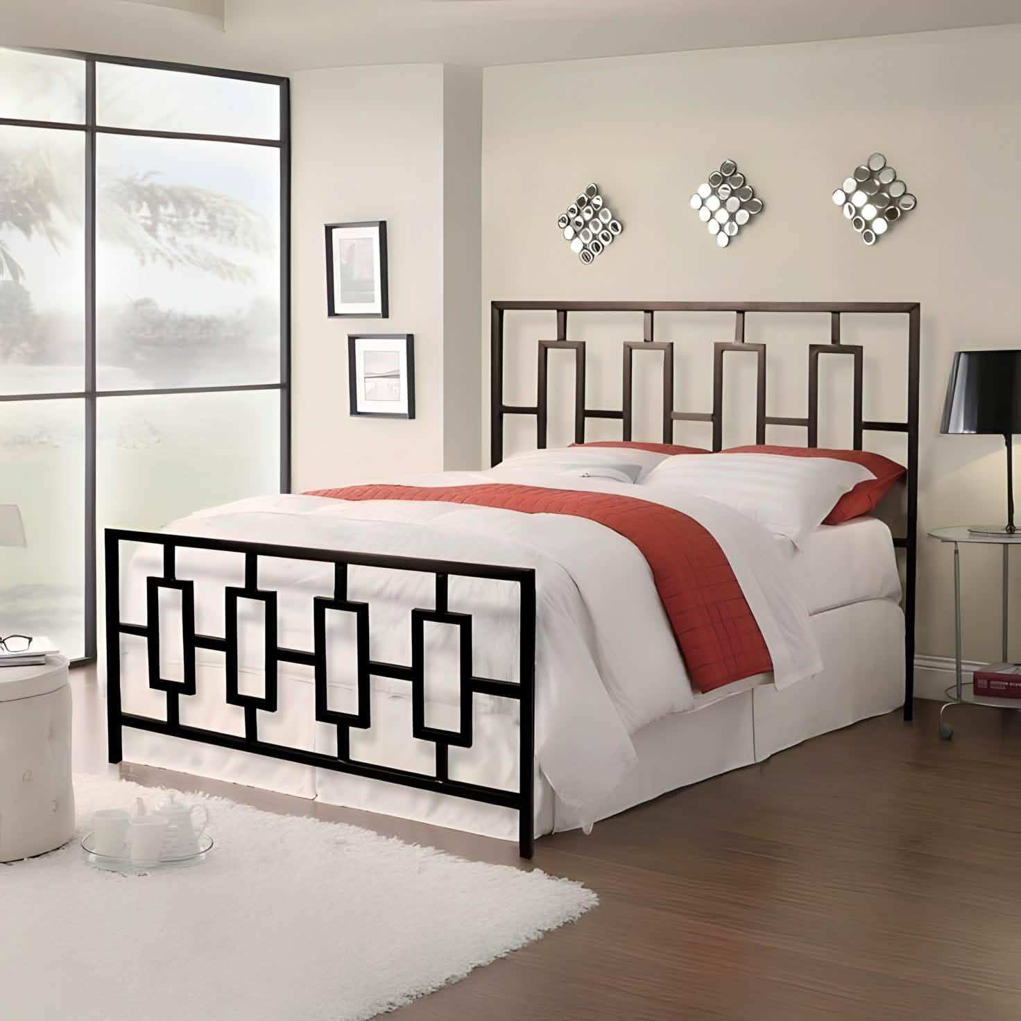 سرير معدن أسود 120*200*125 سم - RON266 Royal Iron