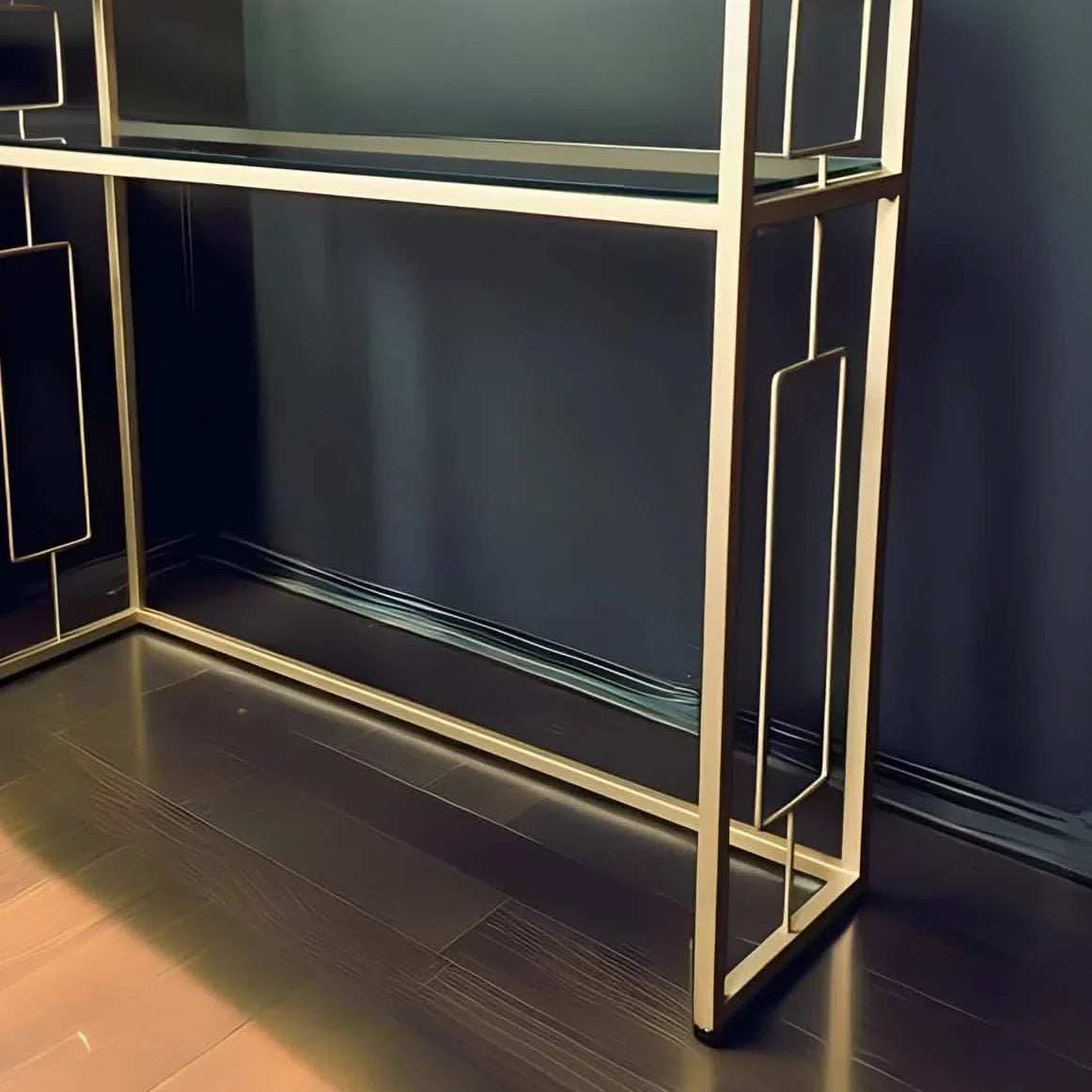 كونسول ستيل بسطح زجاج، 120*40*90 سم