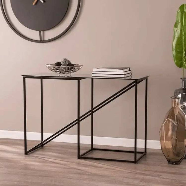 كونسول معدن بسطح زجاج 120*35*90 سم - LUS71 - Homix