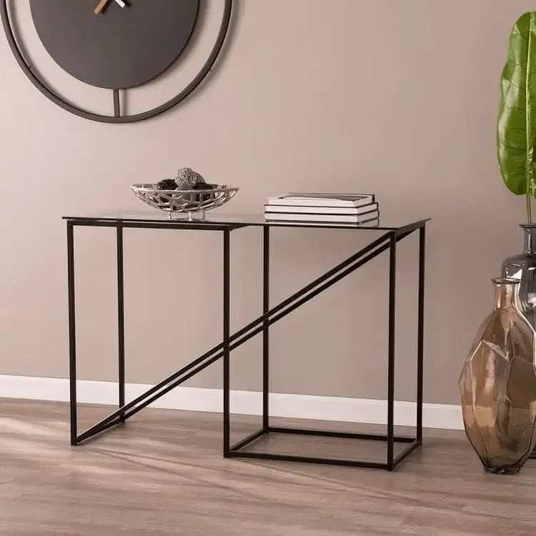 كونسول معدن بسطح زجاج 120*35*90 سم - LUS71 - Homix