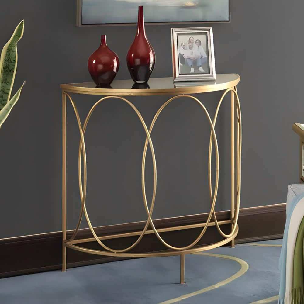 كونسول ستيل بسطح زجاج، 120*40*90 سم