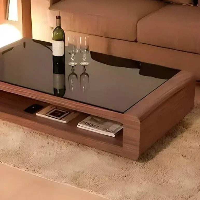ترابيزة قهوة خشب طبيعي، 120*60*32 سم