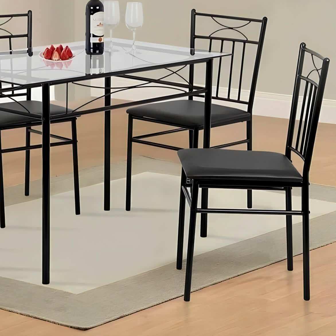 سفرة معدن و زجاج مع 4 كراسي - RON282 Royal Iron