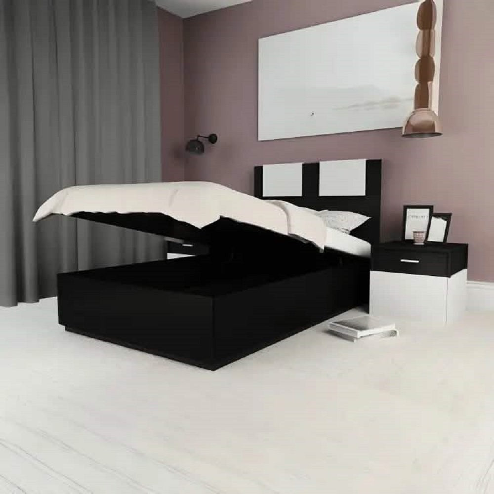 سرير خشب ام دي اف، 120*200*30 سم- أسود