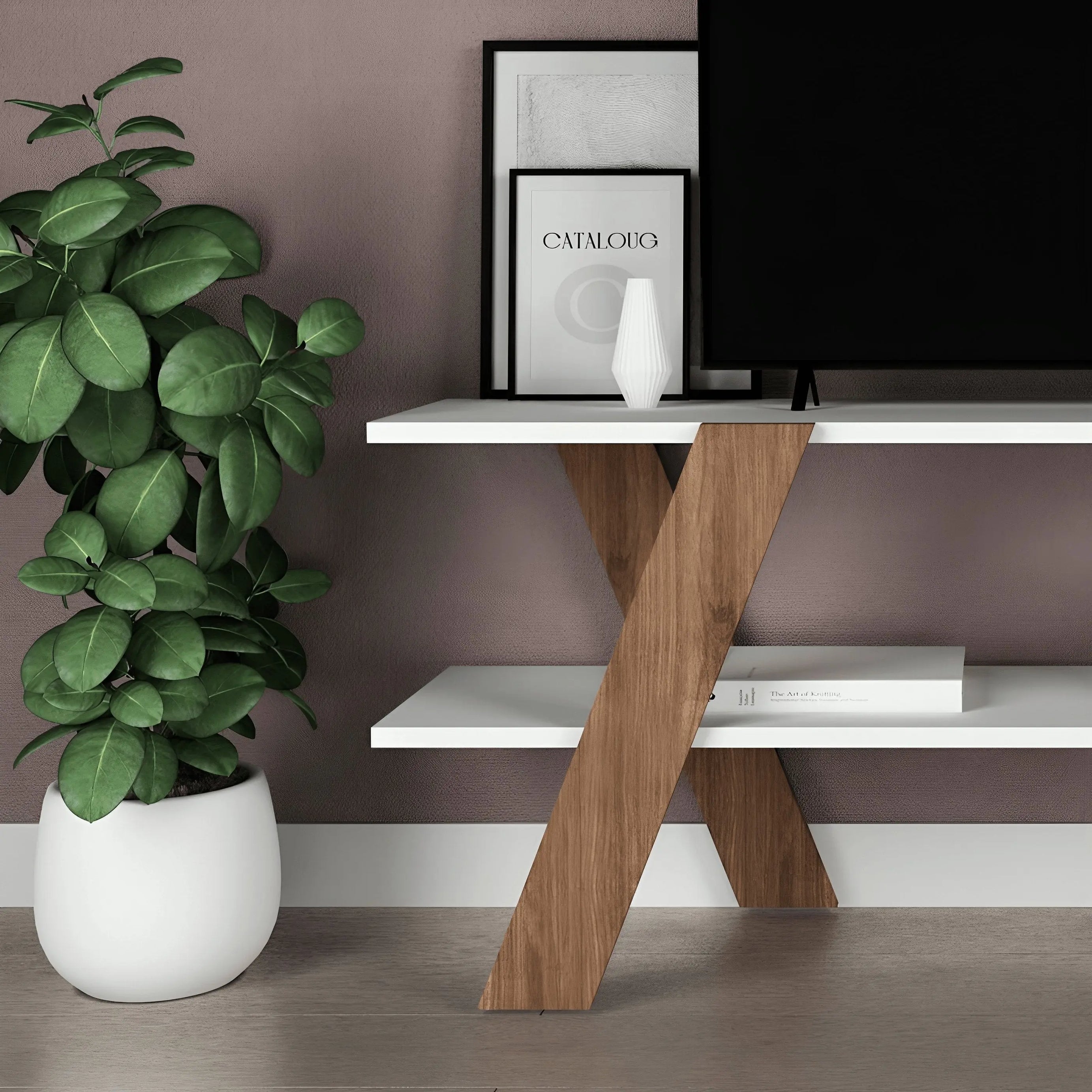 ترابيزة تليفزيون ام دي اف 120*30*50 سم - CLG317 - Homix