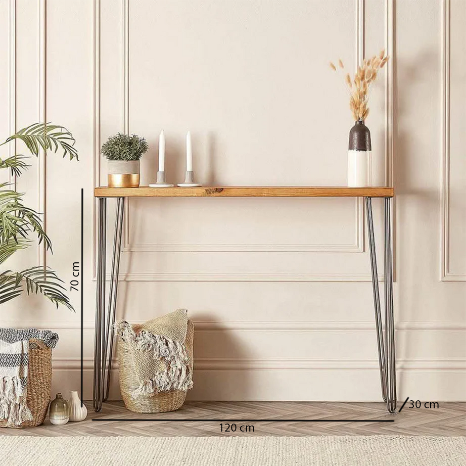 كونسول ستيل وخشب، 120*30*70 سم