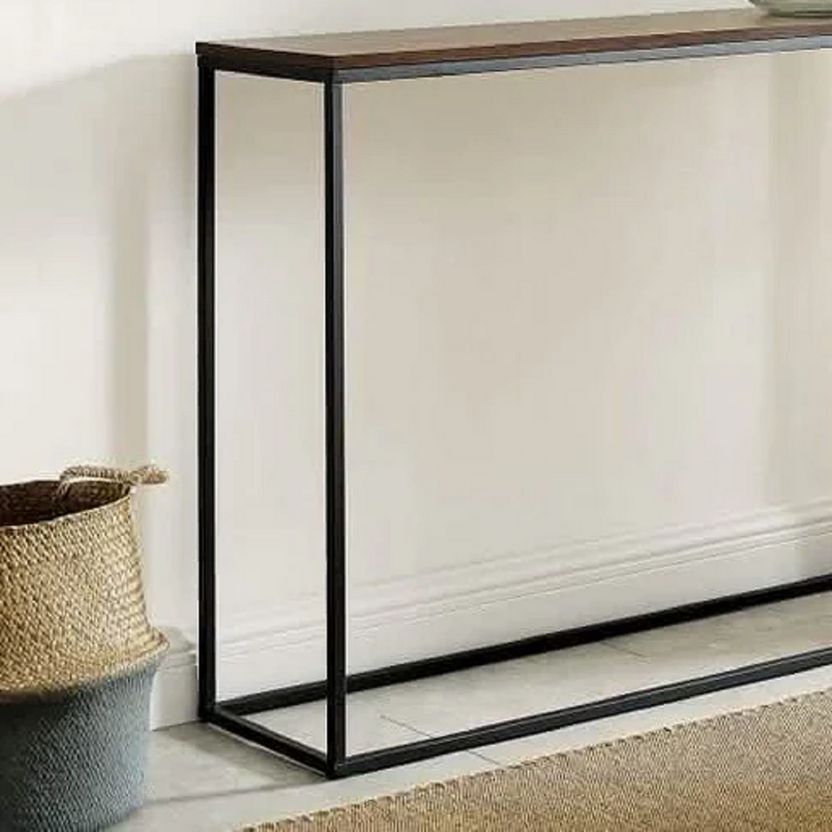 كونسول معدن بسطح خشب، 120*40*90 سم