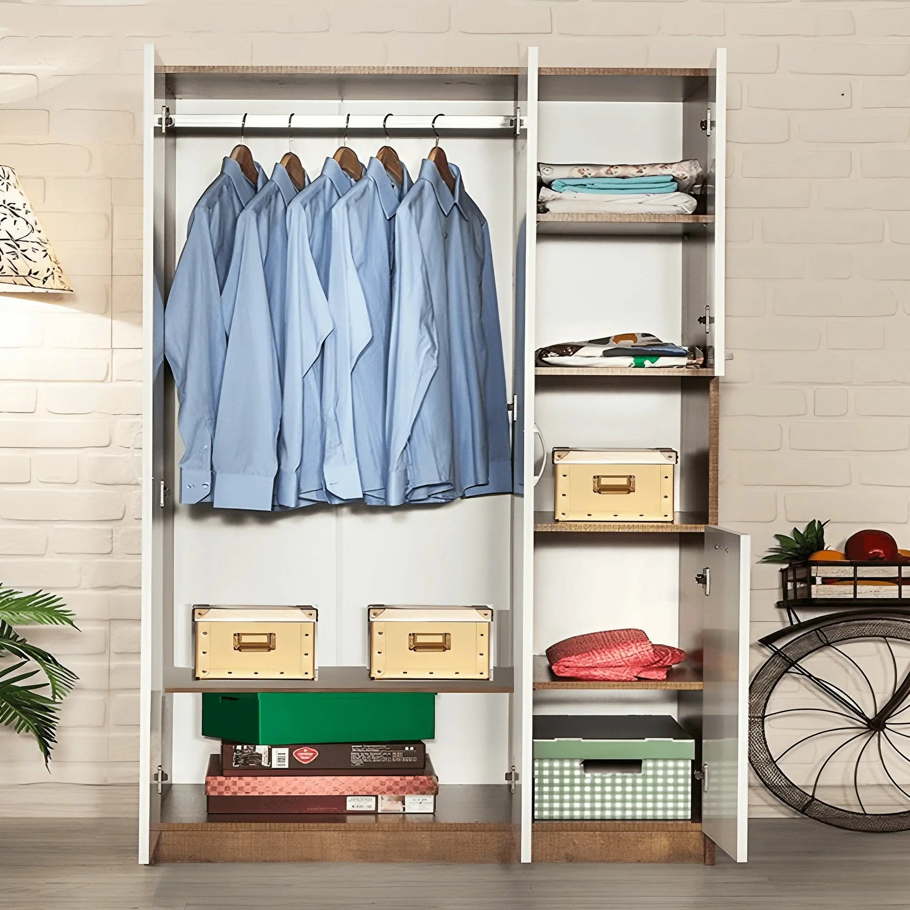 دولاب خشب ام دي اف، 120*50*185 سم