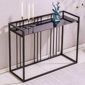 كونسول معدن بسطح زجاج، 120*40*90 سم