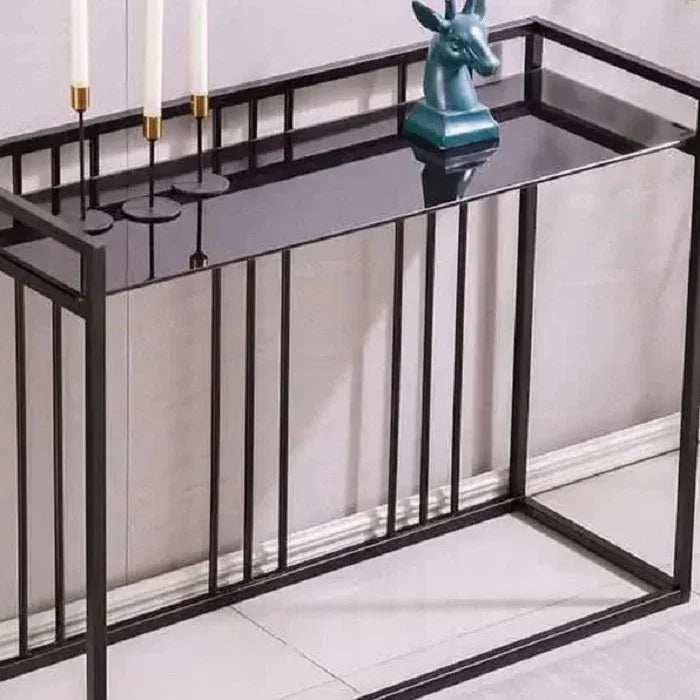 كونسول معدن بسطح زجاج، 120*40*90 سم