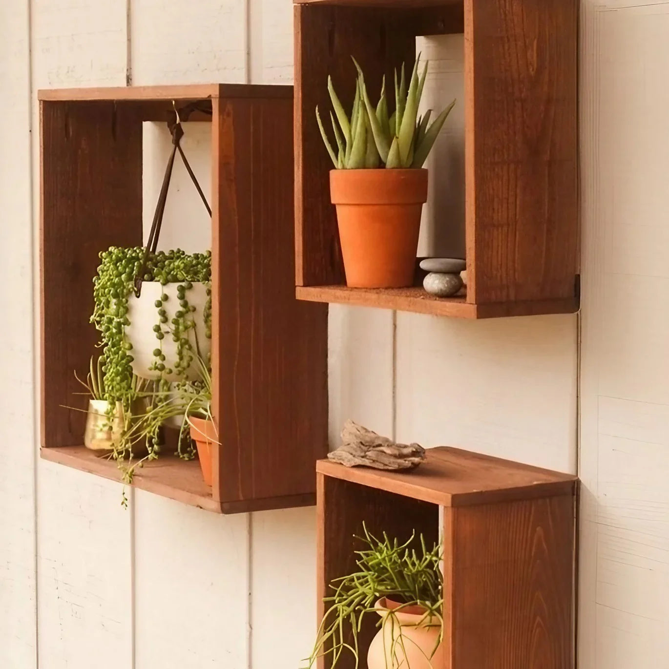 طقم أرفف حائط خشب موسكي، 3 قطع