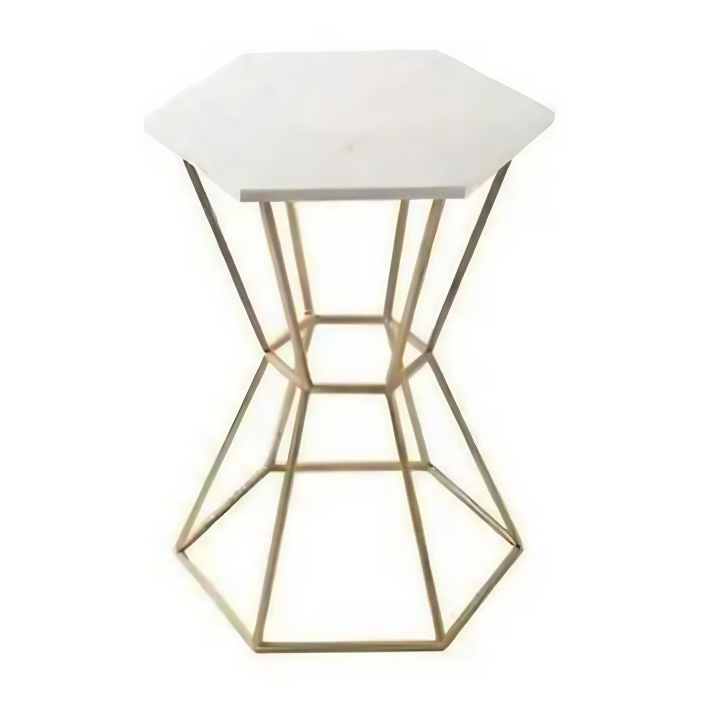 ترابيزة جانبية ستيل بسطح رخام، 45*45*50 سم