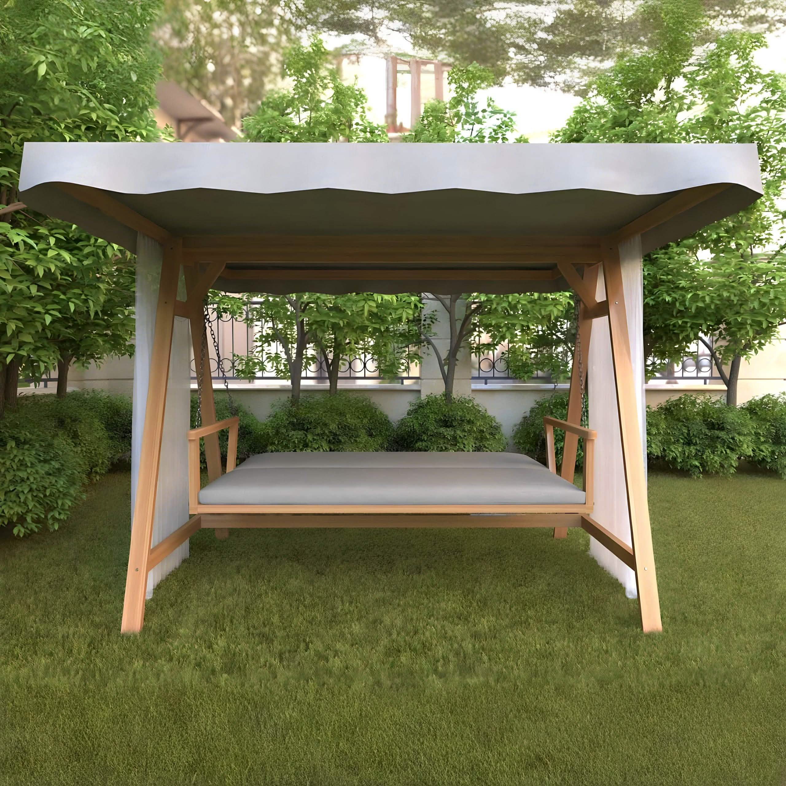 تسوق الأن من هومكس  مرجيحة خشب 125*216*192 سم - MAR25 بأفضل سعر وأفضل جودة