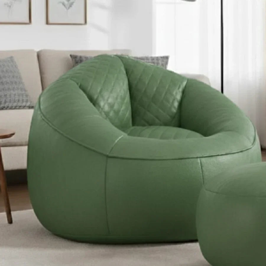 طقم بين باج مع بف جلد، قطعتين - أخضر فاتح