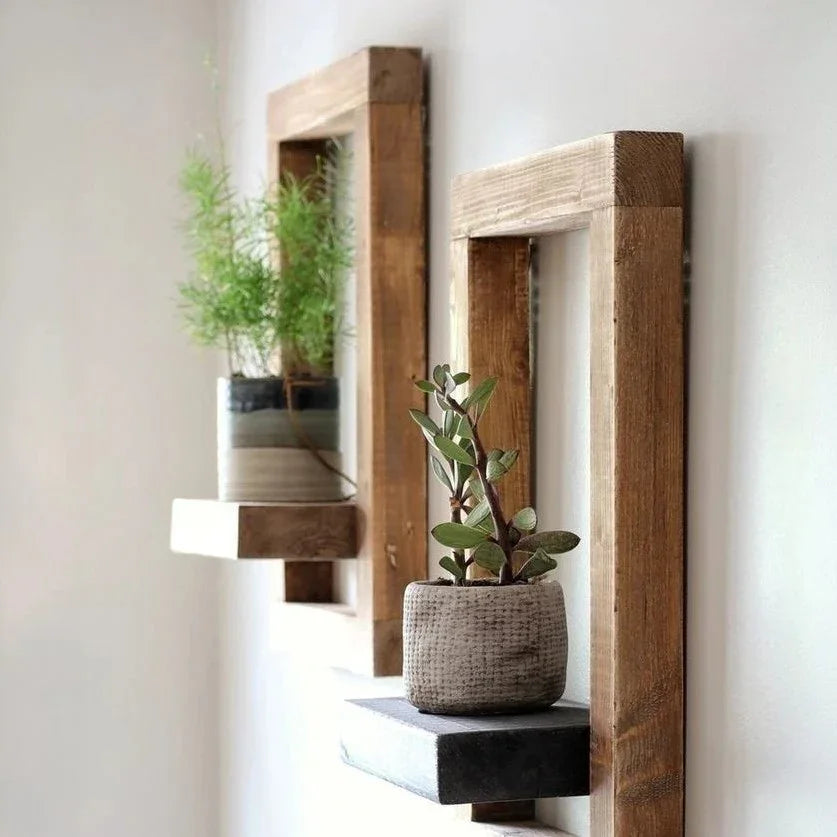 رف حائط خشب موسكي، 25*15*40 سم - قطعتين