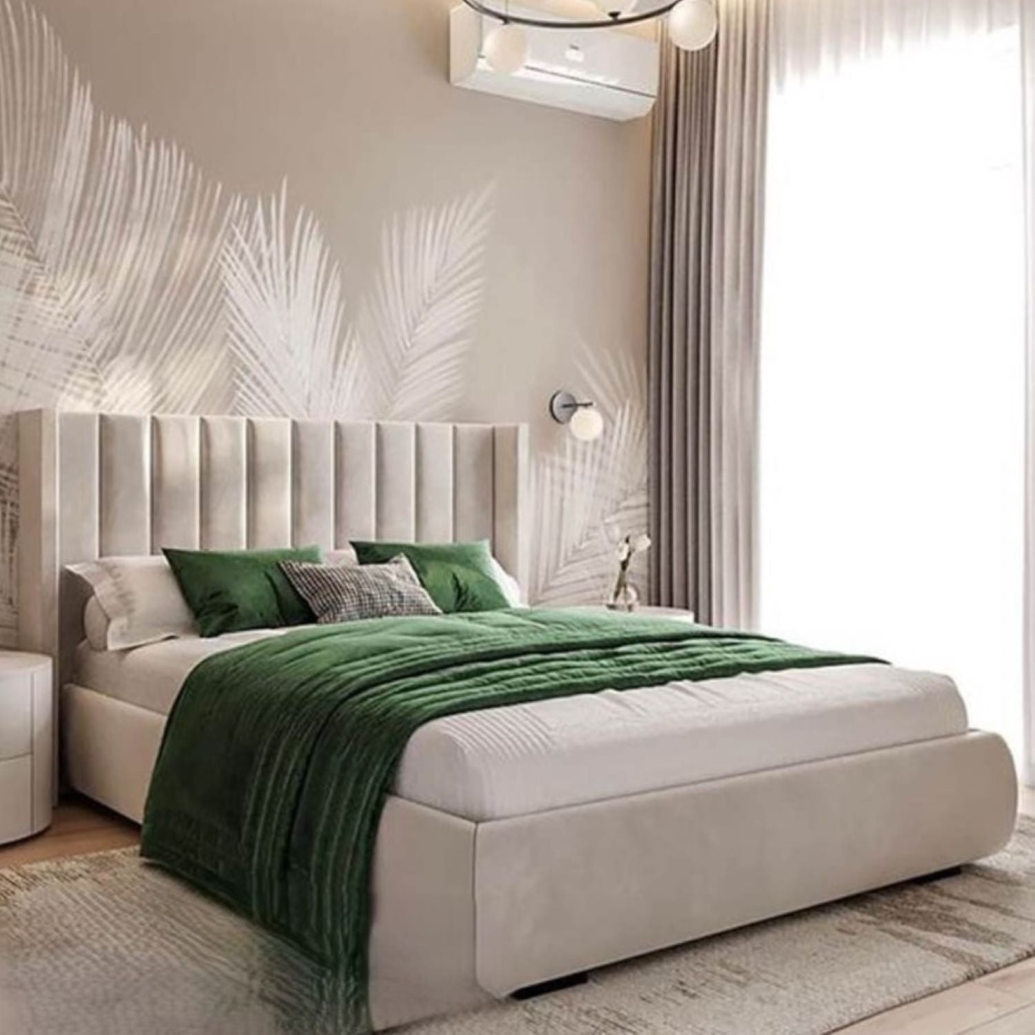 سرير كينج خشب ام دي اف و زان، 160*200*120 سم