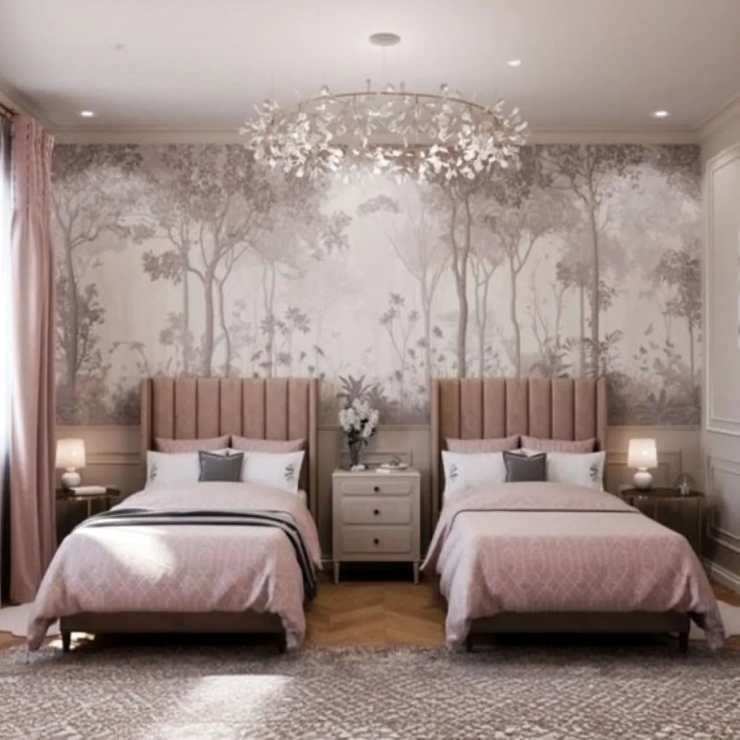 سريرين فردي خشب ام دي اف و زان، 100*200*120 سم