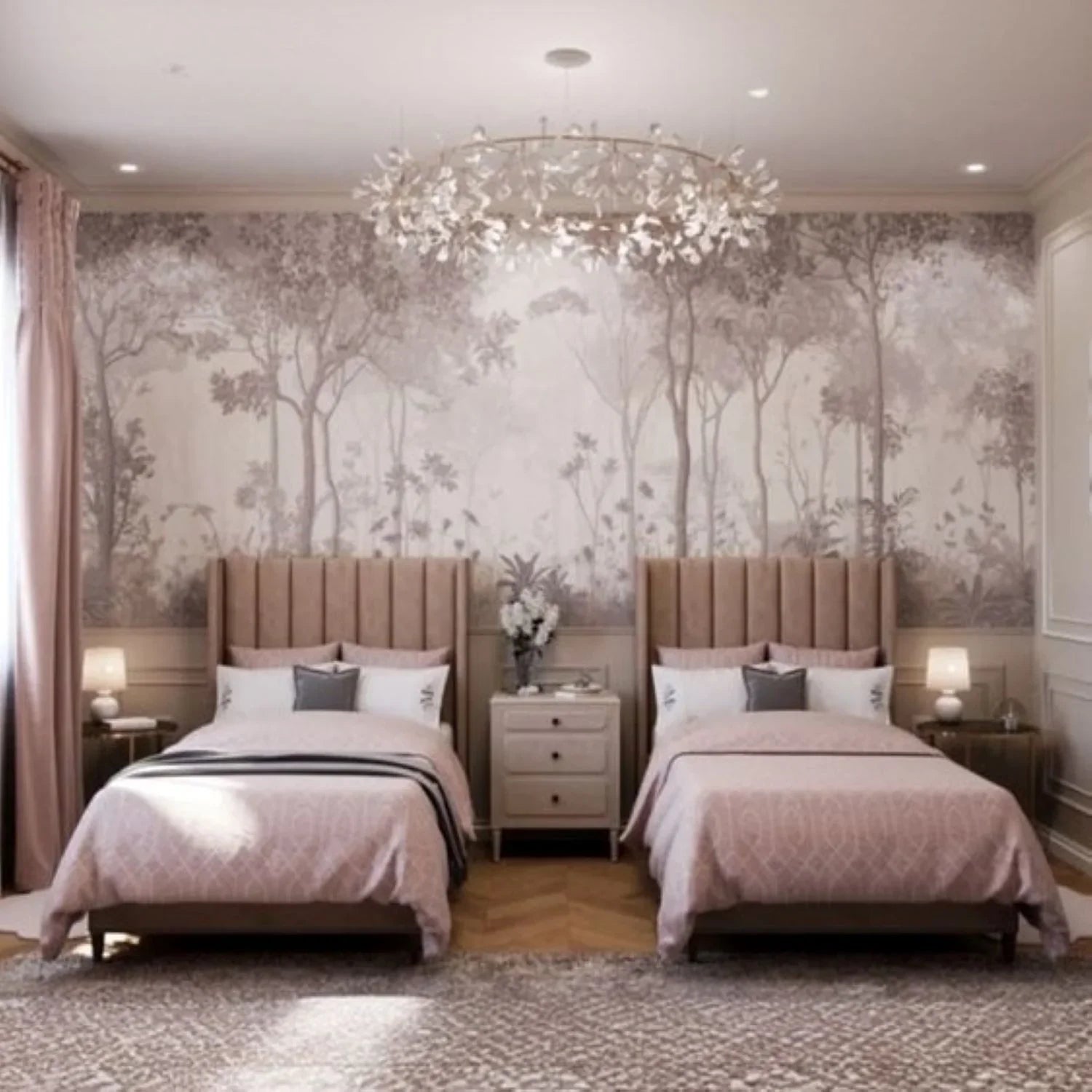 سريرين فردي خشب ام دي اف و زان، 100*200*120 سم