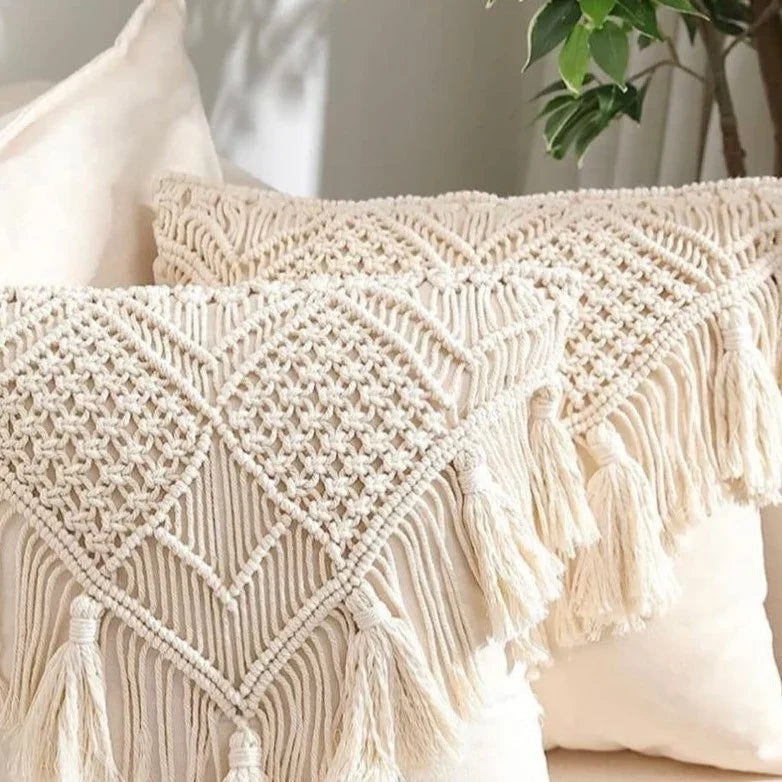 كوشن مكرمية قطن، 40*40 سم