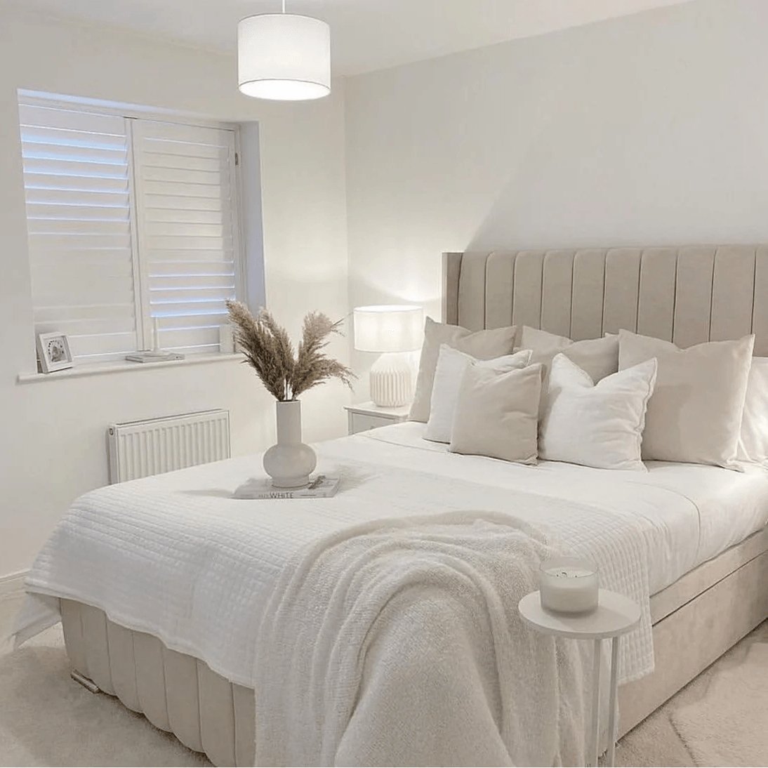 سرير كوين خشب كونتر طبيعي، 140*195*120 سم