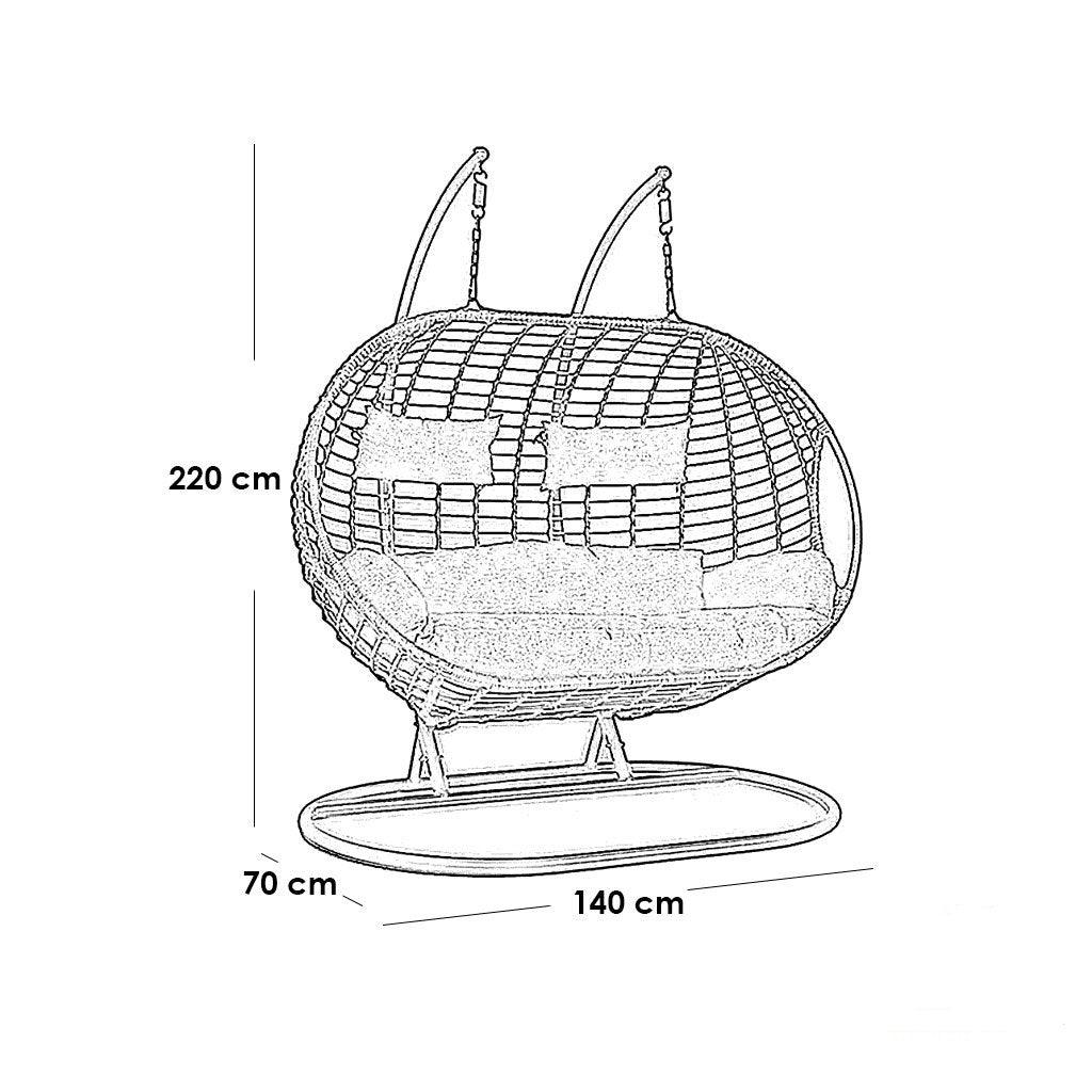 تسوق الأن من هومكس  أرجوحة ثنائية 140*70*220 سم - FAD13 بأفضل سعر وأفضل جودة 