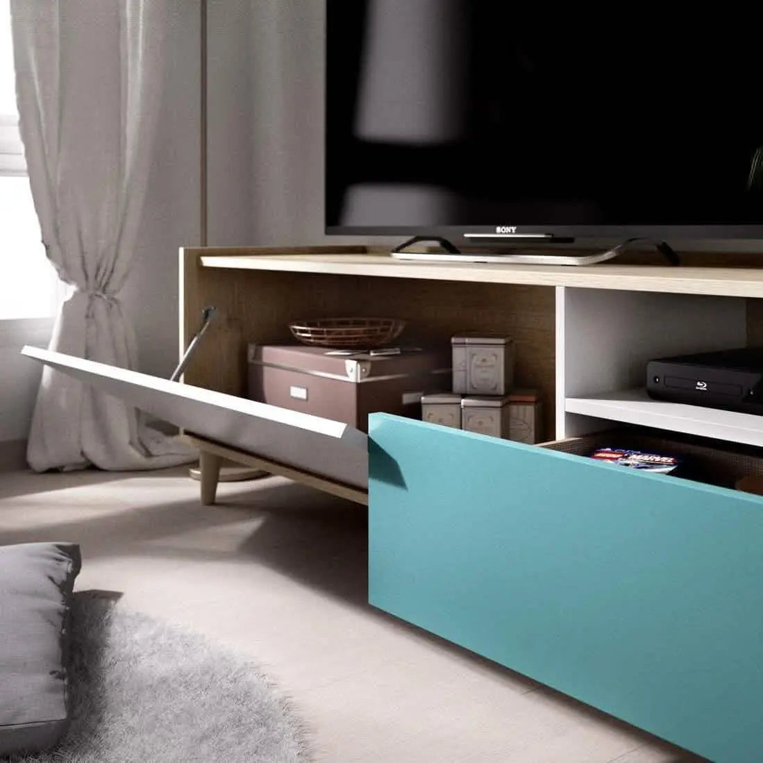 ترابيزة تليفزيون ام دي اف 140*30*45 سم - CLG258 - Homix