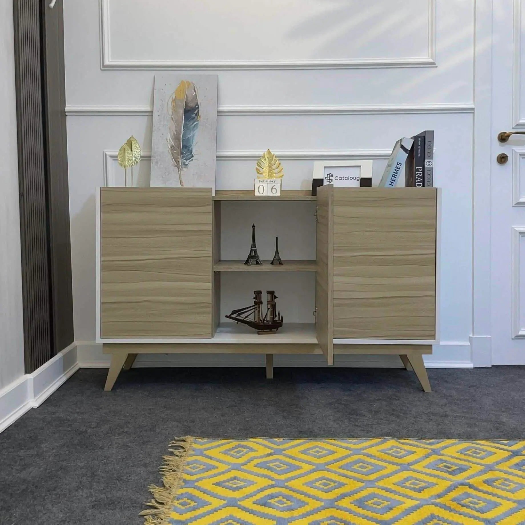 تسوق الأن من هومكس  بوفيه ام دي اف 140*40*80 سم - CLG333 بأفضل سعر وأفضل جودة 