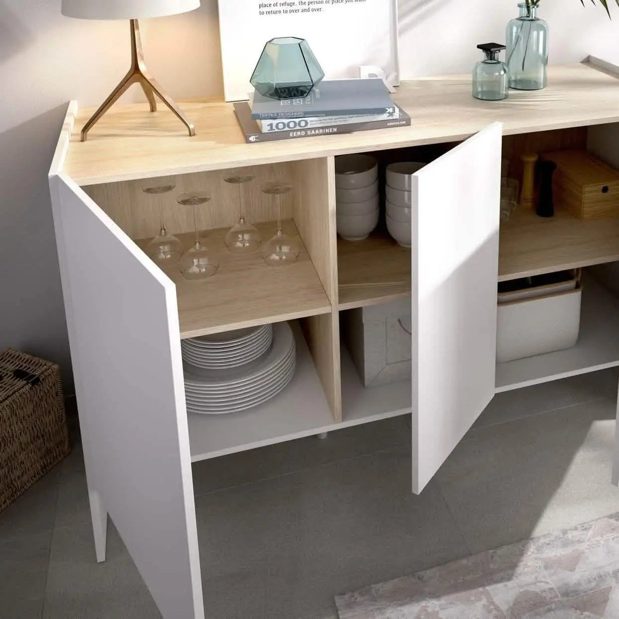 تسوق الأن من هومكس  بوفيه ام دي اف 140*40*80 سم - CLG336 بأفضل سعر وأفضل جودة 