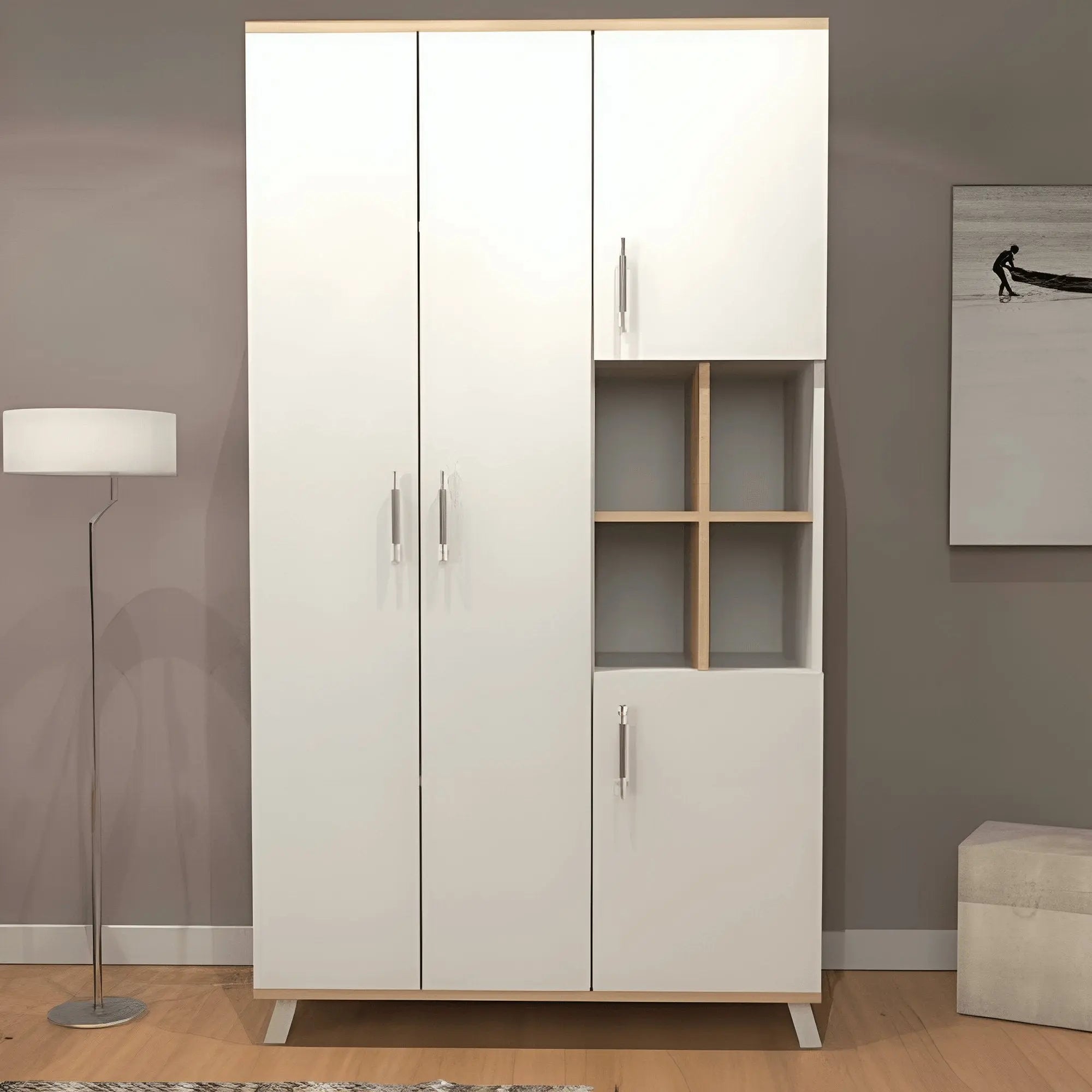 دولاب خشب ام دي اف، 140*50*185 سم