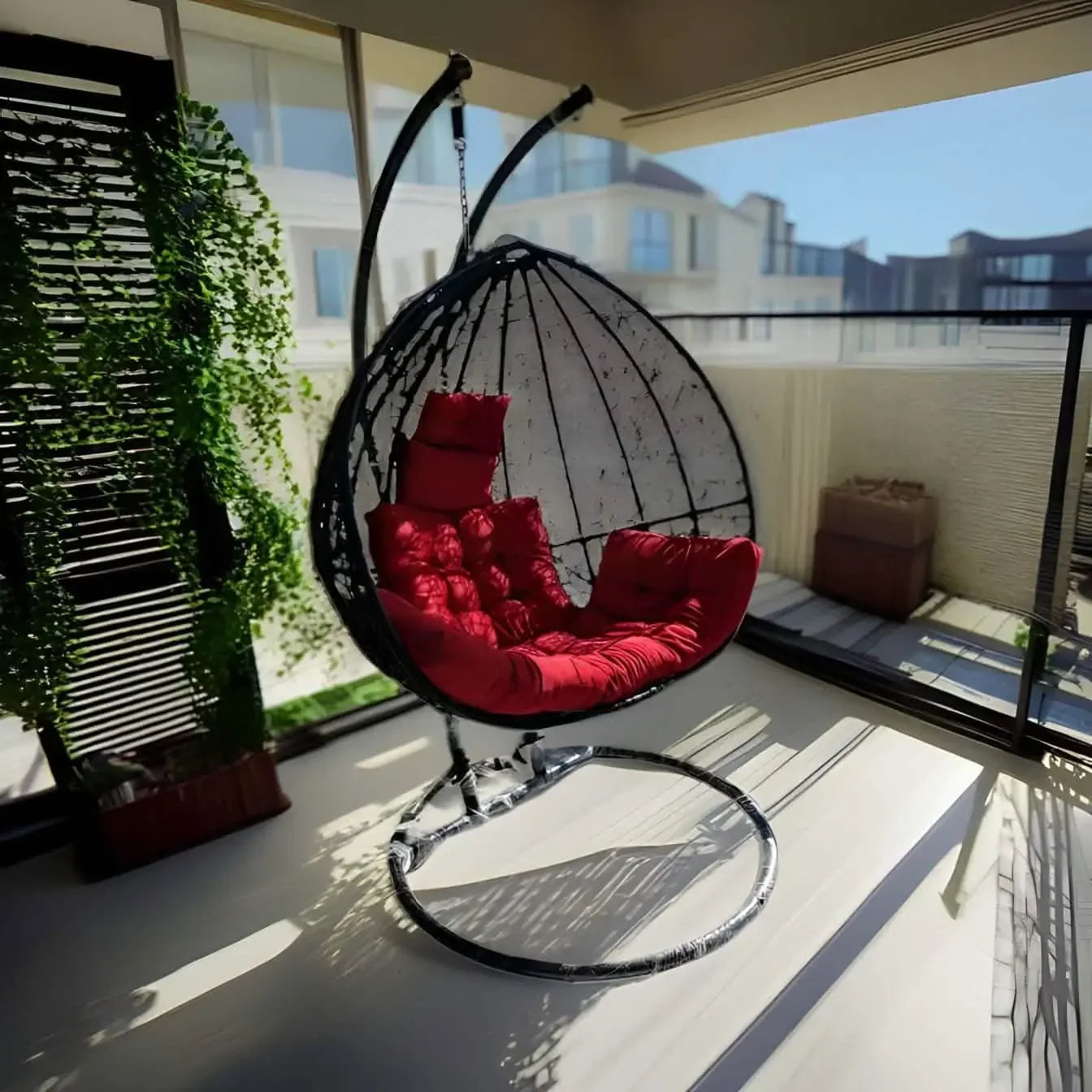 تسوق الأن من هومكس  مرجيحة ثنائية حديد وراتان 140*70*220 سم - FAD12 بأفضل سعر وأفضل جودة