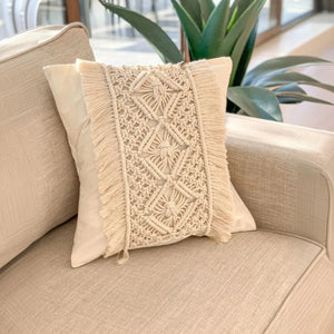 كوشن مكرمية قطن، 40*40 سم