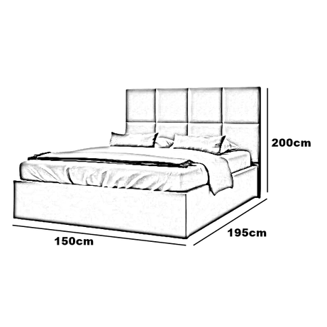 سرير كوين خشب كونتر، 150*195*120 سم