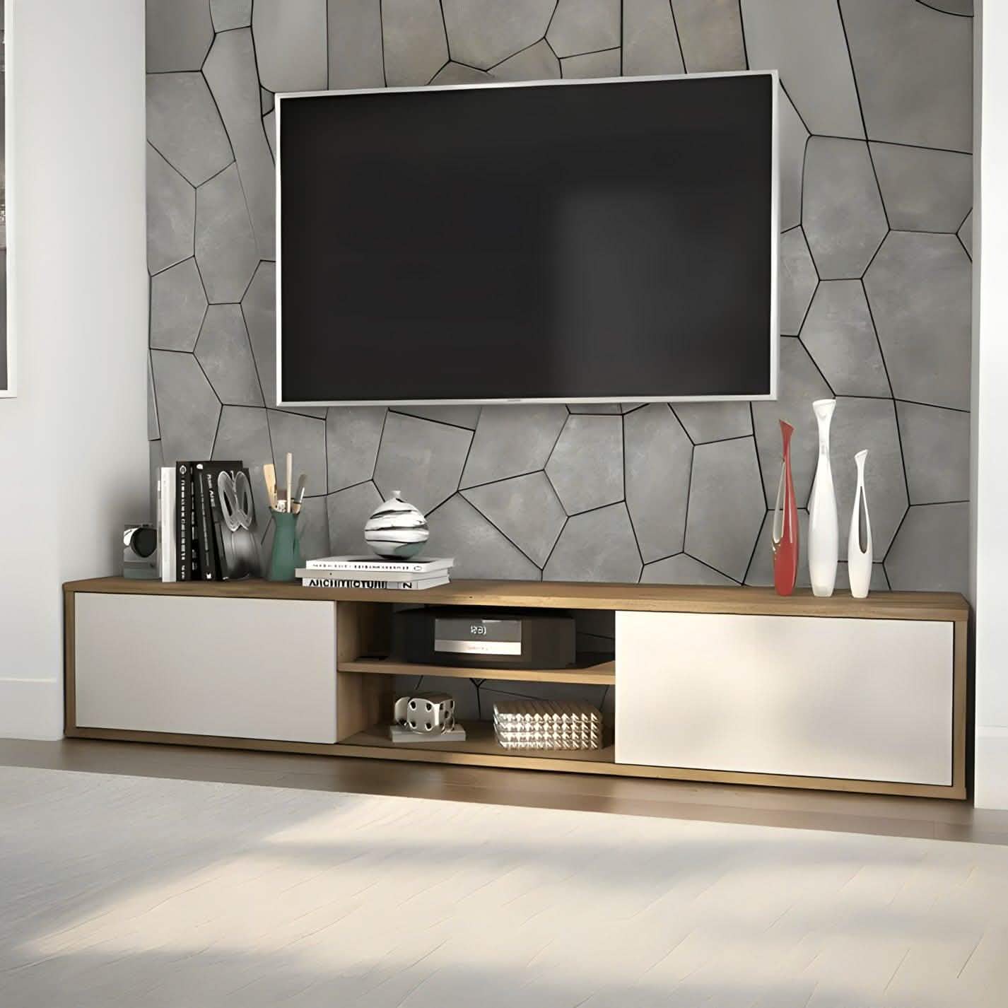 ترابيزة تليفزيون ام دي اف، 160*30*42 سم