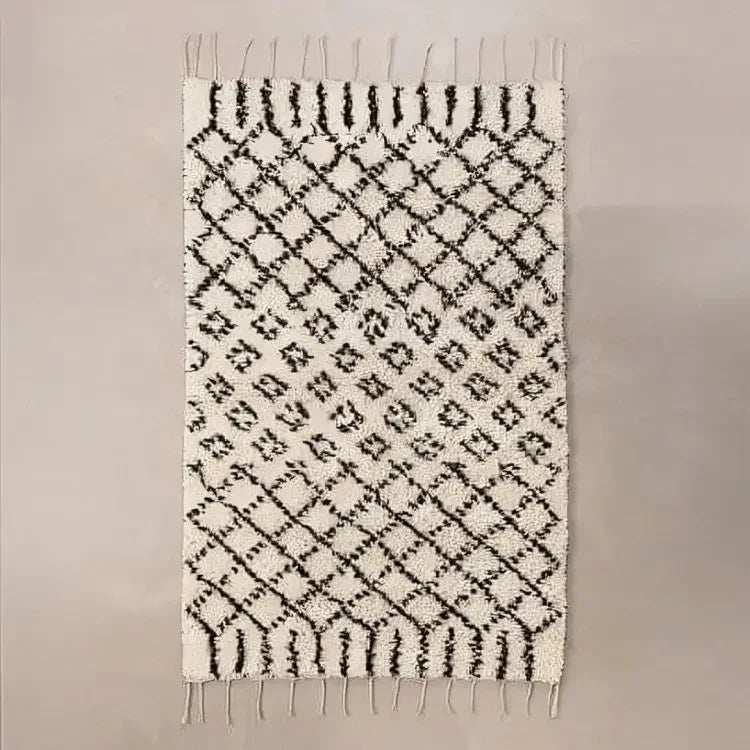 سجادة صوف بيج و اسود 150*300 سم - LUS181 - Homix