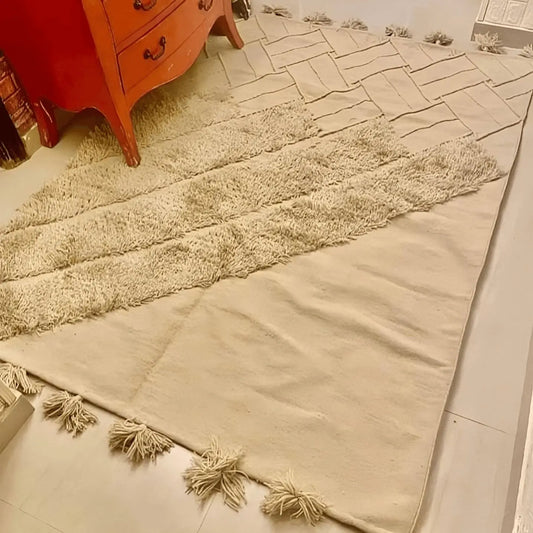 سجادة صوف لون بيج 150*200 سم - LUS100 - Homix