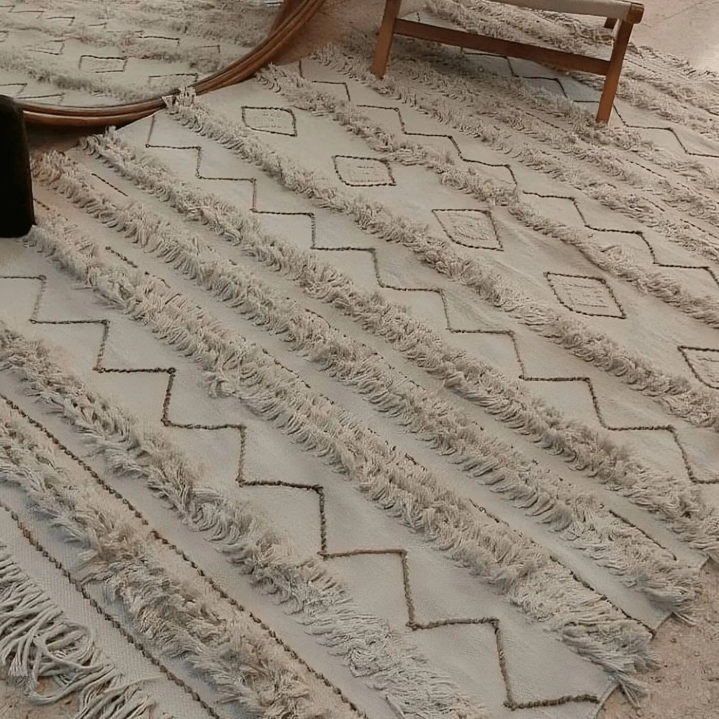 سجادة صوف لون بيج 150*200 سم - LUS85 - Homix