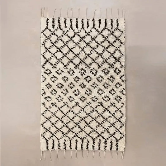 سجادة صوف بيج و اسود 150*300 سم - LUS181 - Homix