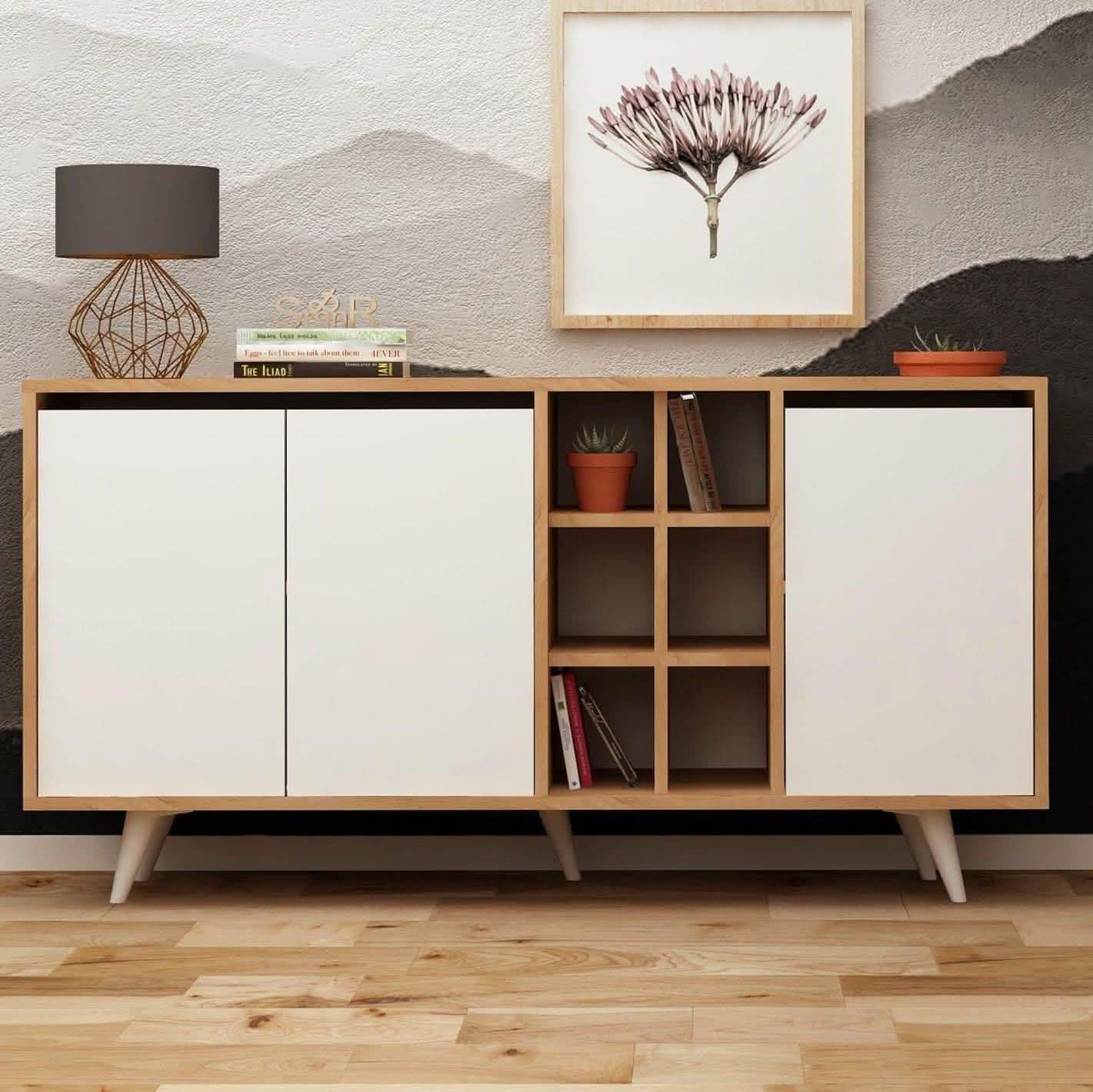 تسوق الأن من هومكس  بوفيه ام دي اف 150*40*80 سم  - CLG329 بأفضل سعر وأفضل جودة 