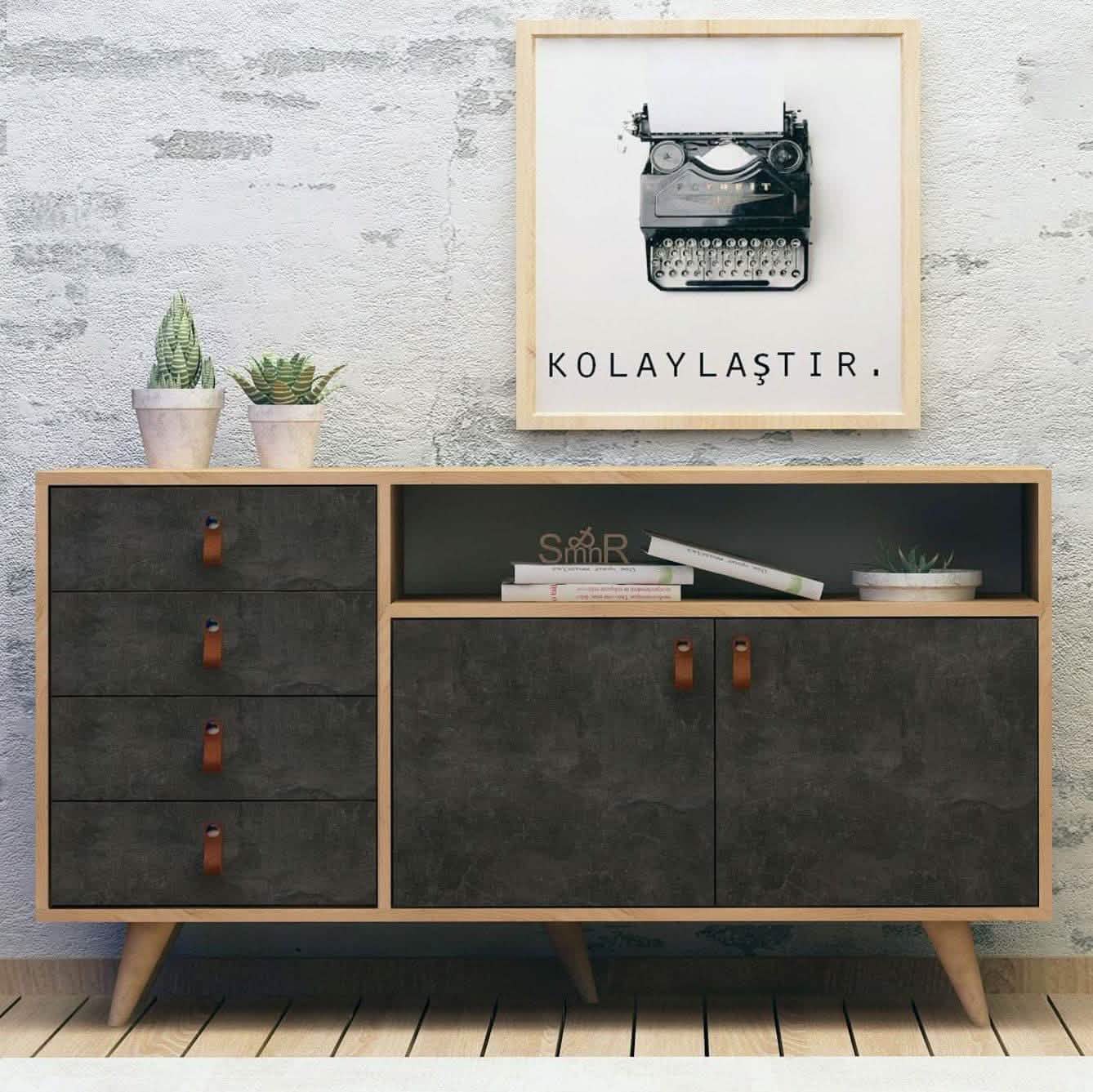 بوفيه ام دي اف، 150*40*80 سم