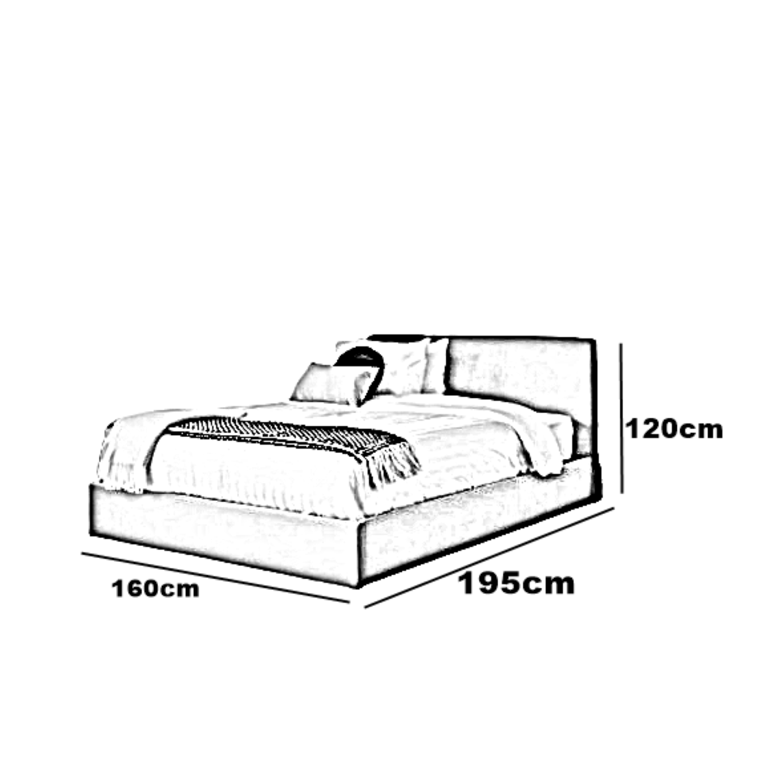 سرير كينج خشب كونتر، 160*195*120 سم