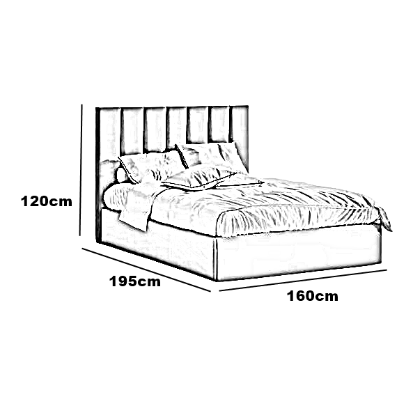 سرير كينج خشب كونتر، 160*195*120 سم